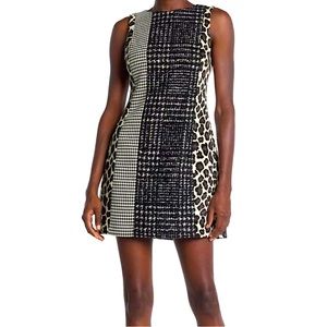 alice + olivia Wool Shift Dress Size 10 Like New 🐆 Leopard + Houndstooth